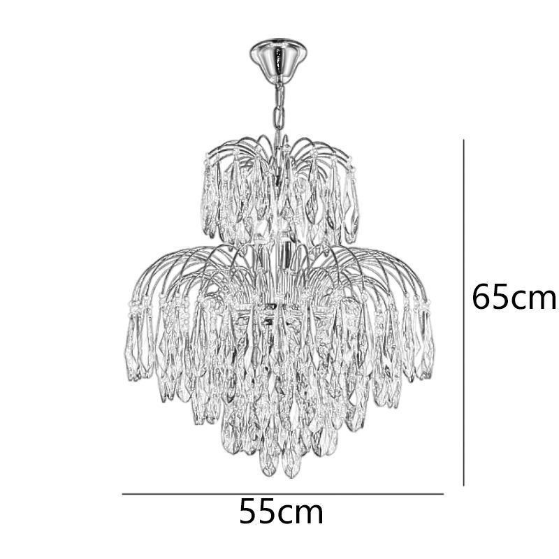 Luminária pendente de cristal contemporânea duplex decorativa para teto