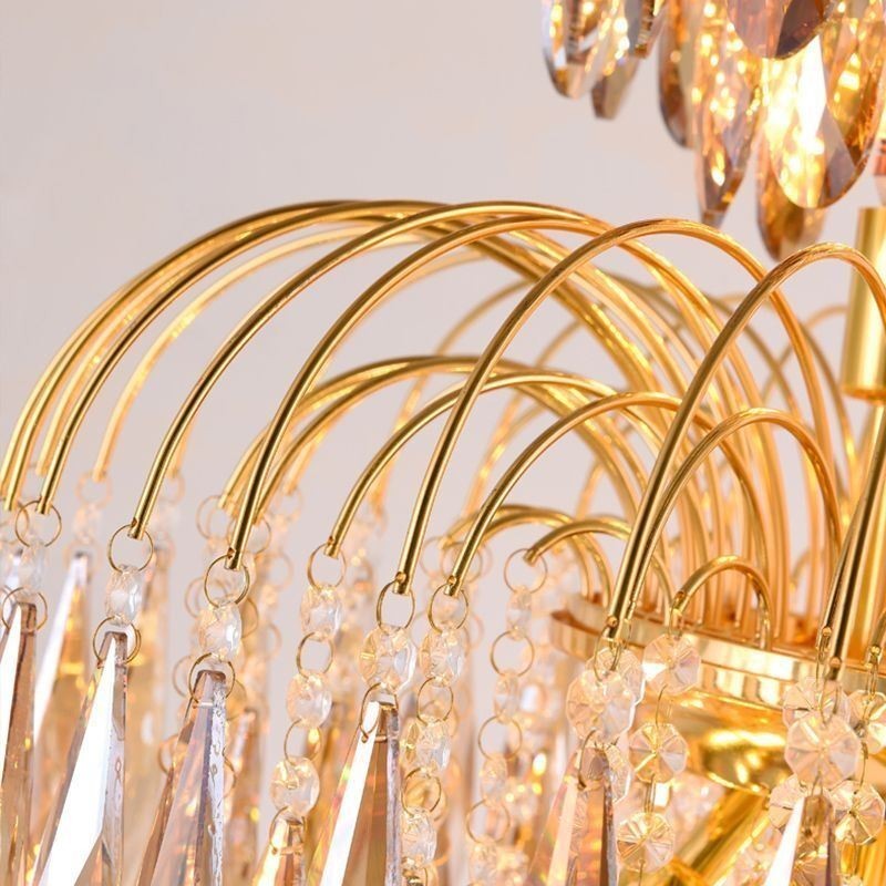 Luminária pendente de cristal contemporânea duplex decorativa para teto