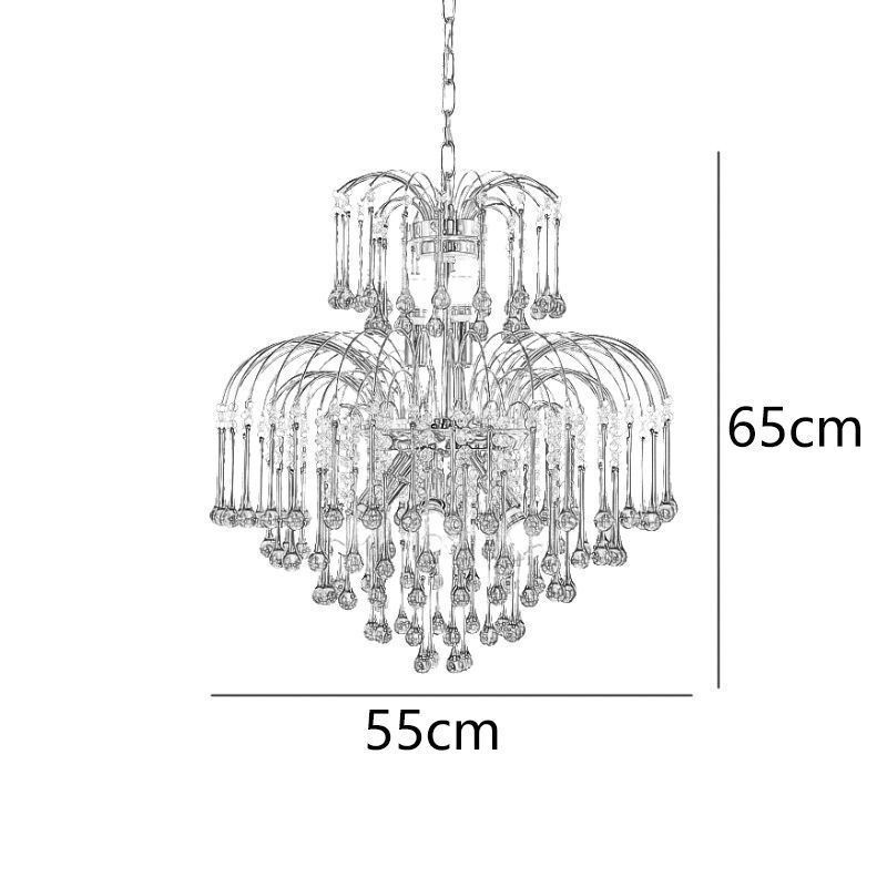 Luminária pendente de cristal elegante luz de teto decorativa duplex