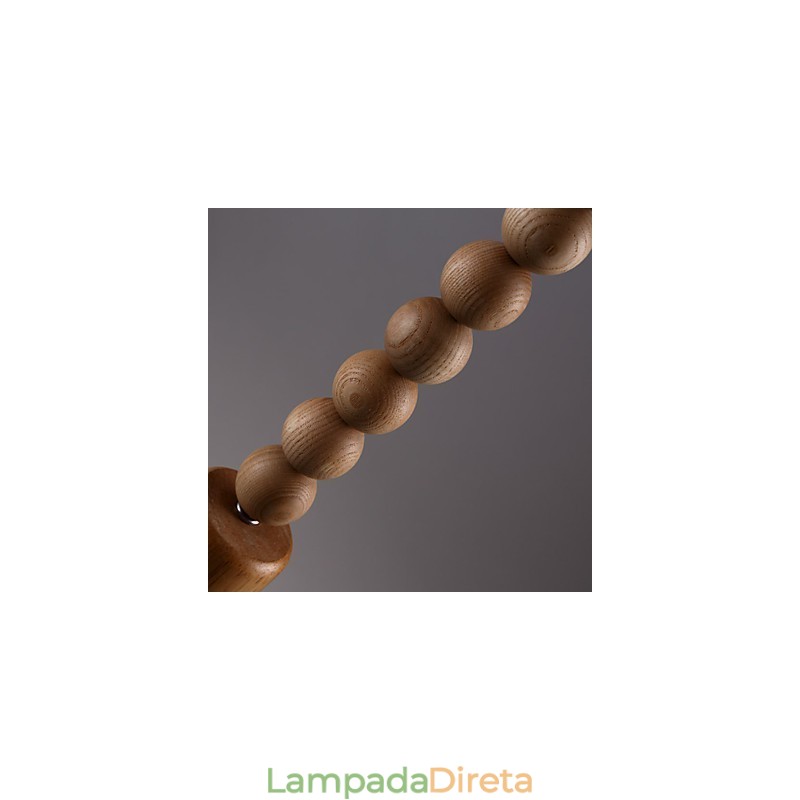 Lustre Mini Estilo Tradicional Clássico Madeira Bambu