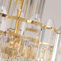 Luminária pendente de cristal cônica, luminária de teto decorativa duplex de luxo