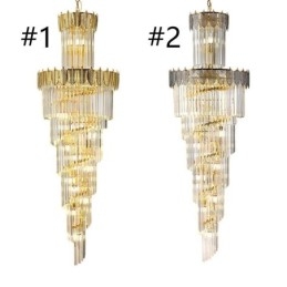 Luminária pendente de cristal cônica Duplex Luminária de teto decorativa
