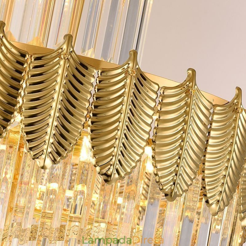 Luminária pendente de cristal cônica Duplex Luminária de teto decorativa