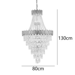 Luminária pendente de cristal cônico Luminária de teto decorativa duplex atraente