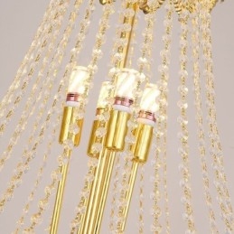 Luminária pendente de cristal cônico Luminária de teto decorativa duplex atraente