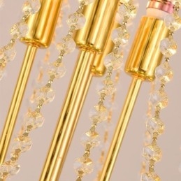 Luminária pendente de cristal cônico Luminária de teto decorativa duplex requintada