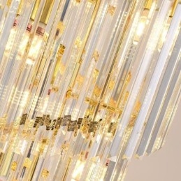 Luminária pendente de cristal Duplex cônica decorativa de teto 70cm