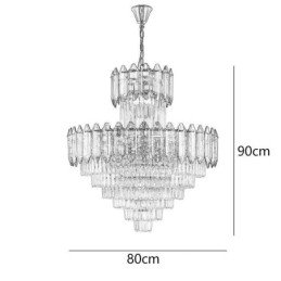Luminária pendente de cristal cônica Duplex Luminária de teto decorativa