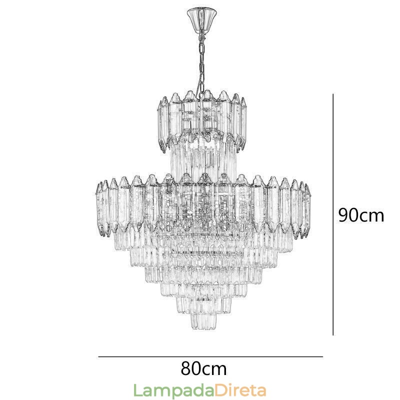 Luminária pendente de cristal cônica Duplex Luminária de teto decorativa