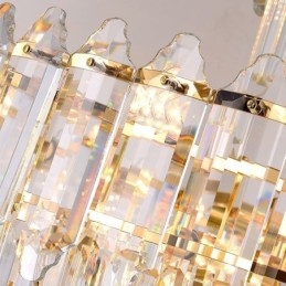Luminária pendente de cristal cônica Duplex Luminária de teto decorativa