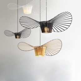 Luminária pendente moderna, simples, única, de ferro, arte, formato de chapéu, luz de teto