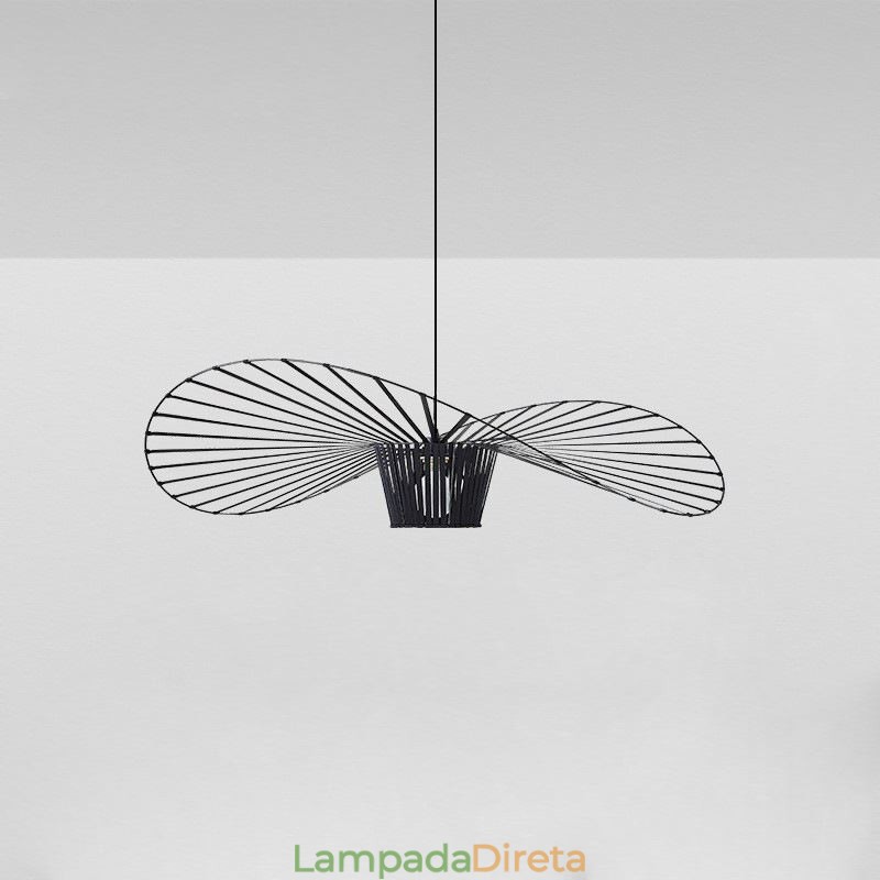 Luminária pendente moderna, simples, única, de ferro, arte, formato de chapéu, luz de teto
