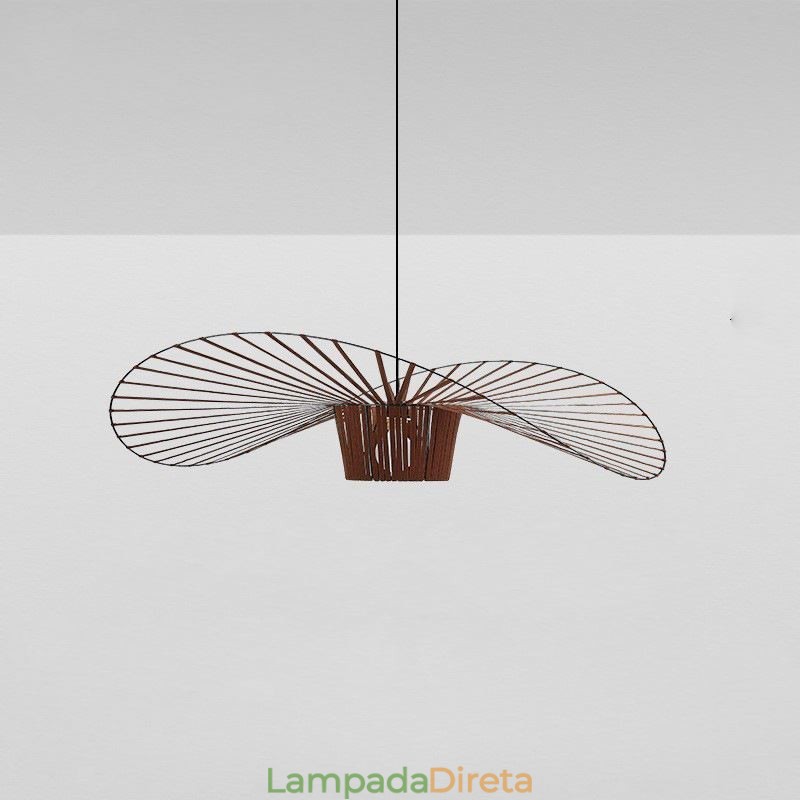 Luminária pendente moderna, simples, única, de ferro, arte, formato de chapéu, luz de teto
