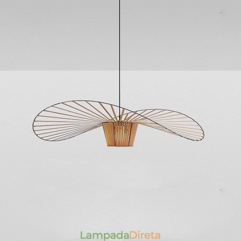 Luminária pendente moderna, simples, única, de ferro, arte, formato de chapéu, luz de teto