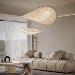 Luminária de Teto Decoração de Seda Luminária Pendente Branco Quente