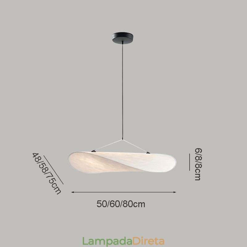 Luminária de Teto Decoração de Seda Luminária Pendente Branco Quente