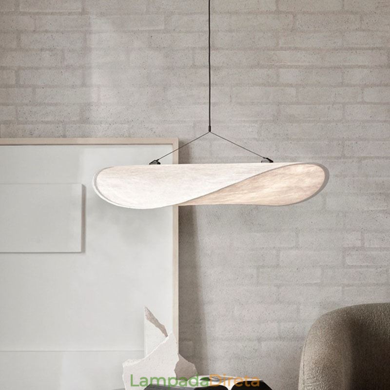Luminária de Teto Decoração de Seda Luminária Pendente Branco Quente