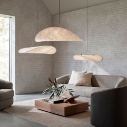 Luminária de Teto Decoração de Seda Luminária Pendente Branco Quente