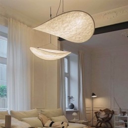 Luminária de Teto Decoração de Seda Luminária Pendente Branco Quente