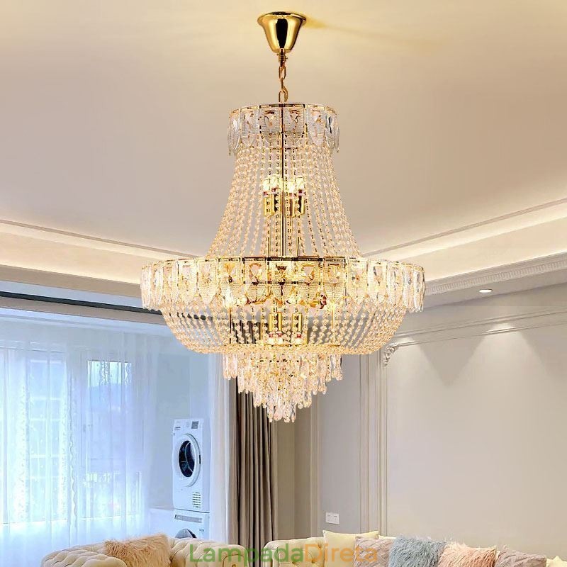 Luminária pendente de cristal Luminária de teto decorativa de luxo