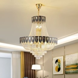 Luminária pendente de cristal Luminária de teto decorativa de luxo
