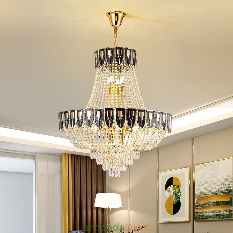 Luminária pendente de cristal Luminária de teto decorativa de luxo
