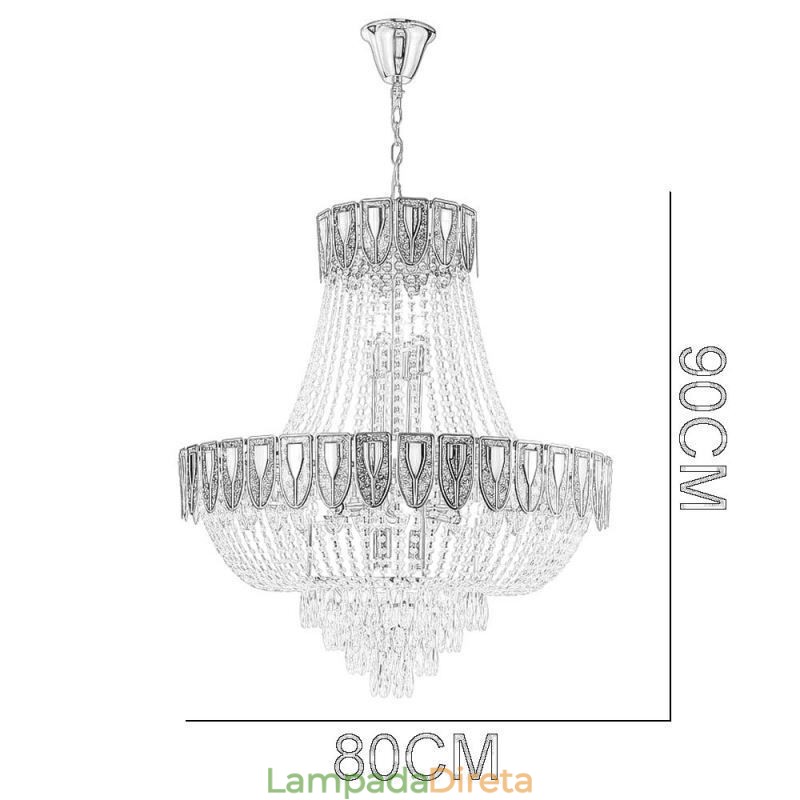Luminária pendente de cristal Luminária de teto decorativa de luxo