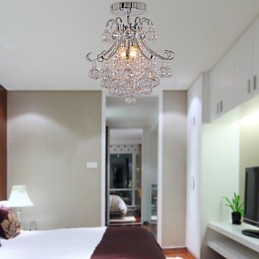 Lustre de cristal moderno contemporâneo estilo mini metal galvanizado montagem embutida