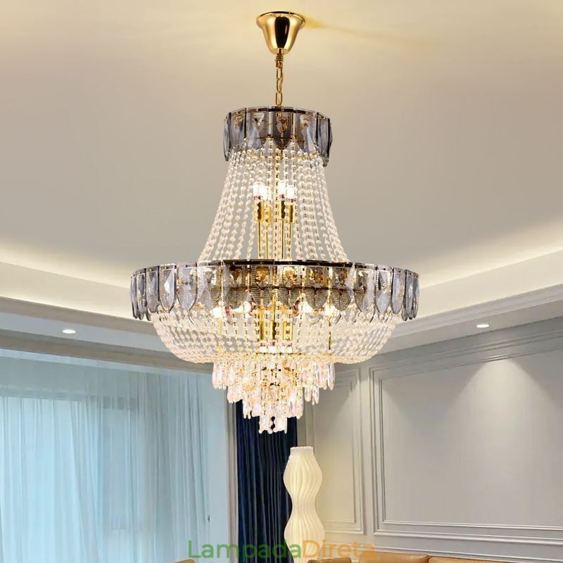 Luminária pendente de cristal Luminária de teto decorativa de luxo