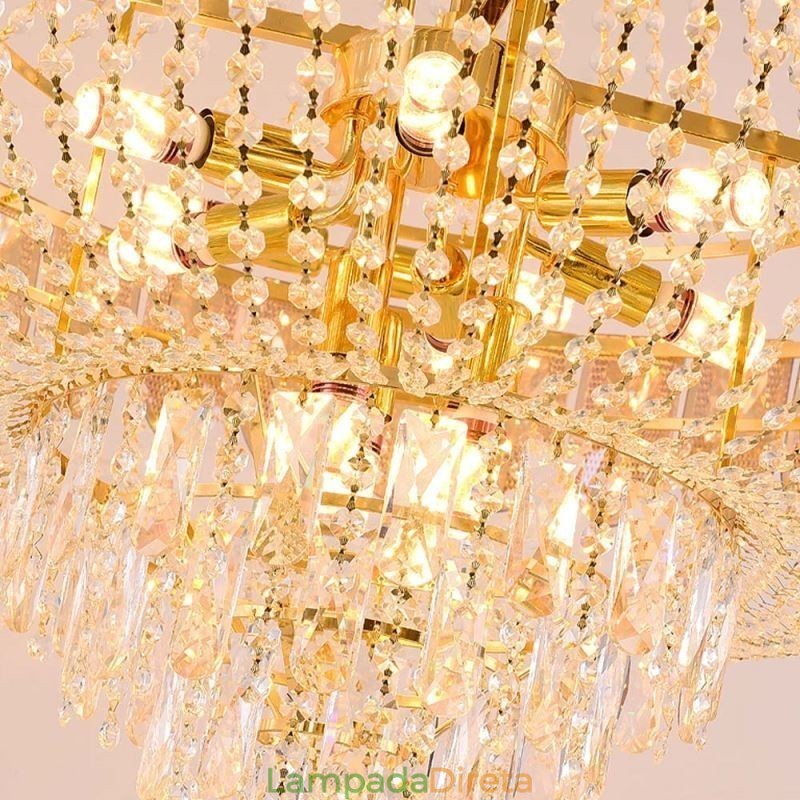 Luminária pendente de cristal Luminária de teto decorativa de luxo