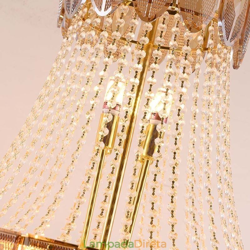 Luminária pendente de cristal Luminária de teto decorativa de luxo