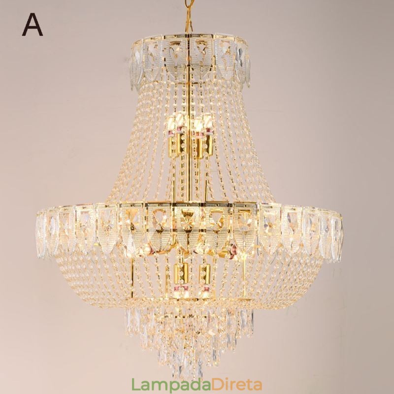 Luminária pendente de cristal Luminária de teto decorativa de luxo