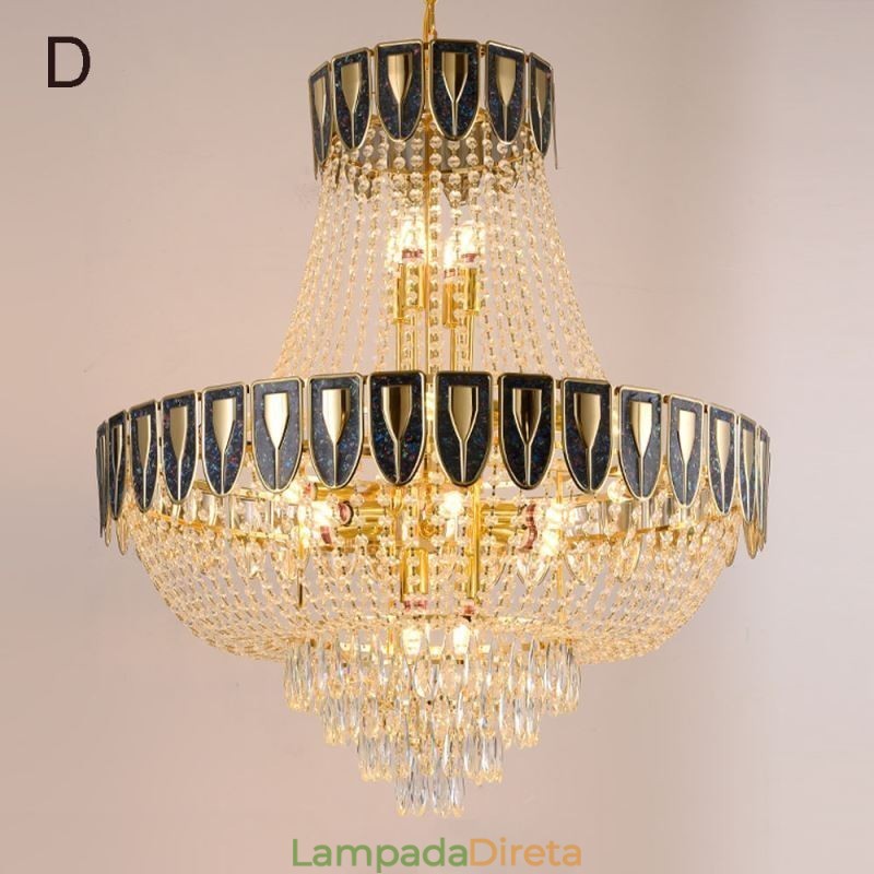 Luminária pendente de cristal Luminária de teto decorativa de luxo
