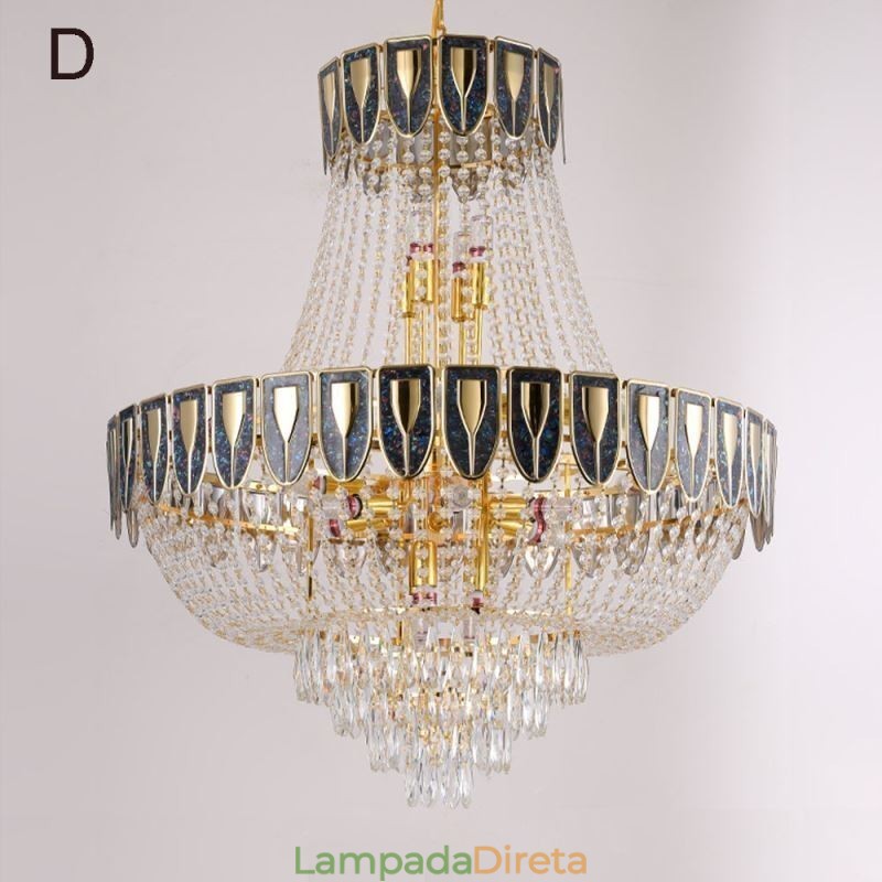 Luminária pendente de cristal Luminária de teto decorativa de luxo