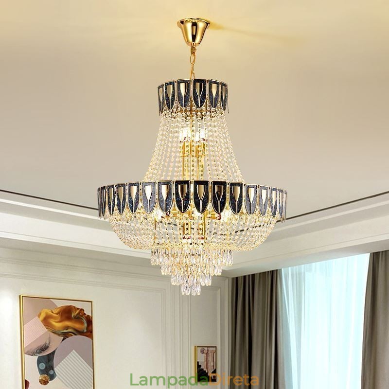 Luminária pendente de cristal Luminária de teto decorativa de luxo