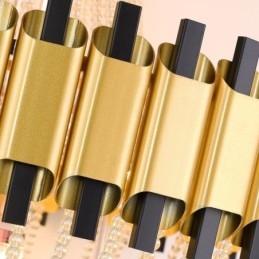 Luminária pendente de cristal dourada de luxo decorativa de teto