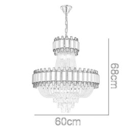 Luminária pendente de cristal dourada de luxo decorativa de teto