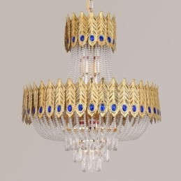 Luminária pendente de cristal de luxo decorativa de teto 60 cm