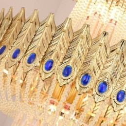 Luminária pendente de cristal de luxo decorativa de teto 60 cm