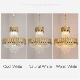 Luminária pendente de cristal de luxo decorativa de teto 60 cm