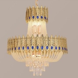 Luminária pendente de cristal de luxo decorativa de teto 60 cm