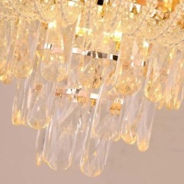 Luminária pendente de cristal de luxo decorativa de teto 60 cm