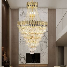 Luminária pendente de cristal sofisticada, luxuosa, decorativa, suspensa, 80 cm