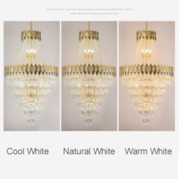 Luminária pendente de cristal sofisticada, luxuosa, decorativa, suspensa, 80 cm