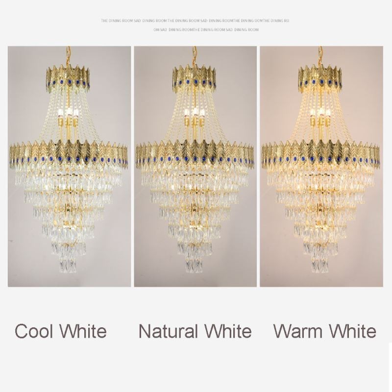 Luminária pendente de cristal sofisticada, luxuosa, decorativa, suspensa, 80 cm