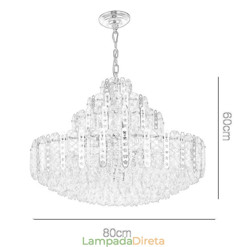 Luminária pendente de cristal do quarto andar – Luminária de teto decorativa de luxo com chapa de ferro oca dourada