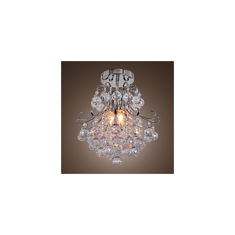 Lustre de cristal moderno contemporâneo estilo mini metal galvanizado montagem embutida