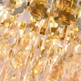 Luminária pendente de cristal retangular de luxo decorativa de teto 100cm