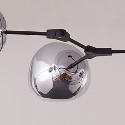 Luminária de teto nórdica moderna com abajur de vidro colorido galvanizado