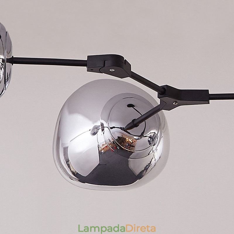 Luminária de teto nórdica moderna com abajur de vidro colorido galvanizado